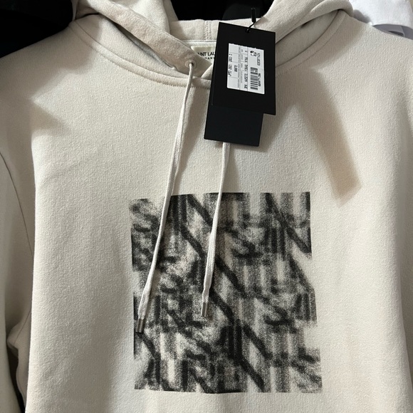 SAINT LAURENT Grey Mirage Logo Hoodie - Picture 7 of 14